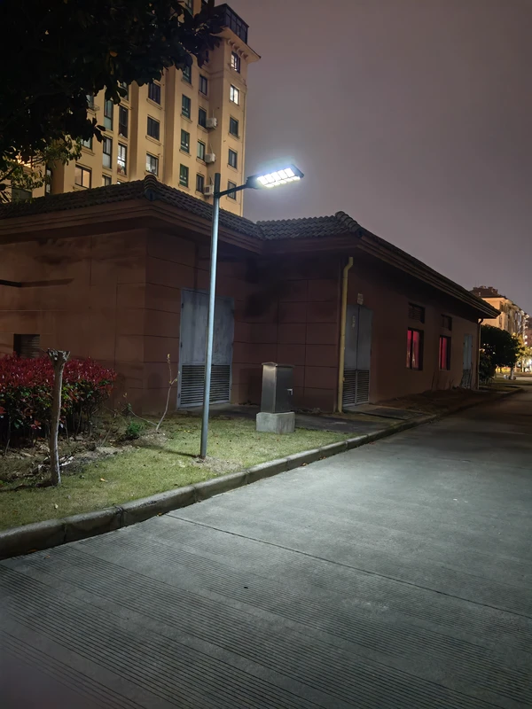 Solar Post Light Refurbishment view at night