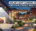 Solar light lumens guide illustration for gardens, paths, and security