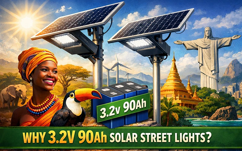 LiFePO4 battery 90Ah solar lighting system for industrial security